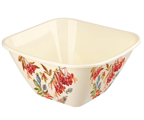 IDILAND миска квадратная 2,0л декор бежевый 222143127/09